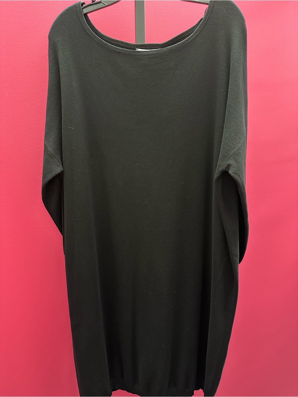 JoanVass Classic Black 🖤Long Sleeve Cotton Knit 🧶 Dress
